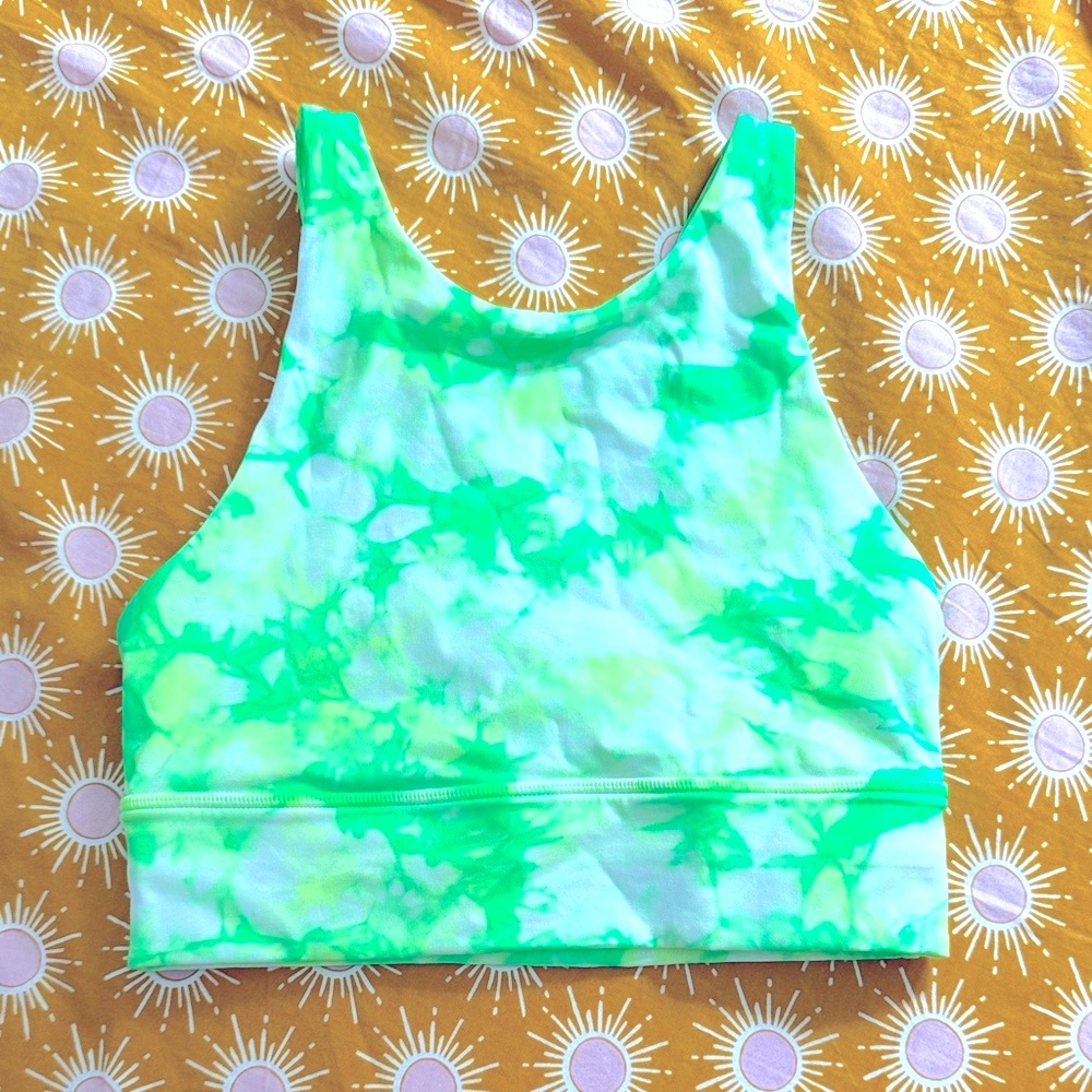 Lululemon Green Tie-Dye Neon Sports Bra